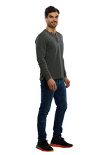 Cargar imagen en el visor de la galería, Playera Manga Larga Premium Cuello Henley Estilo Waffle, 0123-CA