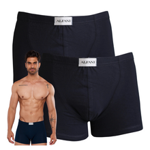 Cargar imagen en el visor de la galería, Paquete 2 Boxers Alfani Navy Blue, NB75-2 - Alfani