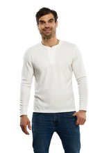 Cargar imagen en el visor de la galería, Playera Manga Larga Premium Cuello Henley Estilo Waffle, 0123-CA