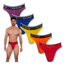 Cargar imagen en el visor de la galería, Paquete de 5 Tangas Alfani Navy Blue, NB61-5