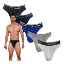 Cargar imagen en el visor de la galería, Paquete de 5 Tangas Alfani Navy Blue, NB61-5