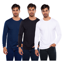 Cargar imagen en el visor de la galería, Pack 3 Playeras Manga Larga 100% Algodon, 404-3
