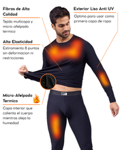 Cargar imagen en el visor de la galería, Térmico Premium Hombre Algodón-Modal-Elastano, Afelpado Polar, Protección UV