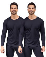 Cargar imagen en el visor de la galería, Pack 2 Playeras Térmicas Premium Hombre Algodón-Modal-Elastano, Afelpado Polar, Protección UV. MOD 1002