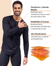 Cargar imagen en el visor de la galería, Pack 2 Playeras Térmicas Premium Hombre Algodón-Modal-Elastano, Afelpado Polar, Protección UV. MOD 1002