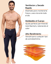 Cargar imagen en el visor de la galería, Pack 2 Pantalones Térmicos Premium Hombre Algodón-Modal-Elastano, Afelpado Polar, Protección UV. MOD 1001