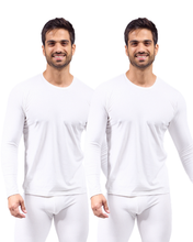 Cargar imagen en el visor de la galería, Pack 2 Playeras Térmicas Premium Hombre Algodón-Modal-Elastano, Afelpado Polar, Protección UV. MOD 1002