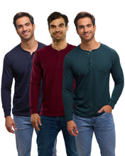 Cargar imagen en el visor de la galería, Pack 3 Playeras Premium Cuello Henley Estilo Waffle, 123-CA-3