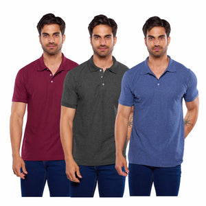 Paquete 3 playeras polo para hombre (403-3)