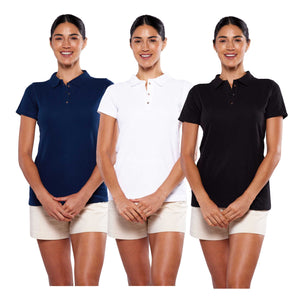 Paquete de 3 playeras polo para mujer (DA403-3)