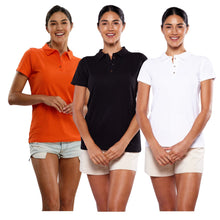Cargar imagen en el visor de la galería, Pack 3 Playeras Polo Basica para Mujer, DA403-3
