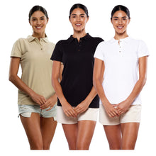 Cargar imagen en el visor de la galería, Pack 3 Playeras Polo Basica para Mujer, DA403-3
