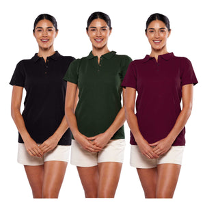 Paquete de 3 playeras polo para mujer (DA403-3)