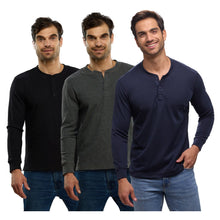 Cargar imagen en el visor de la galería, Pack 3 Playeras Premium Cuello Henley Estilo Waffle, 123-CA-3
