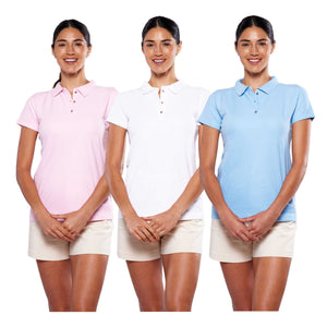 Paquete de 3 playeras polo para mujer (DA403-3)