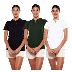 Paquete de 3 playeras polo para mujer (DA403-3)