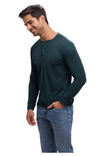Cargar imagen en el visor de la galería, Playera Manga Larga Premium Cuello Henley Estilo Waffle, 0123-CA
