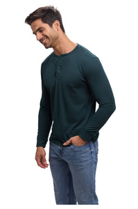 Playera Manga Larga Premium Cuello Henley Estilo Waffle, 0123-CA