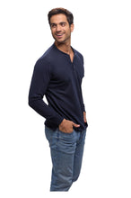 Cargar imagen en el visor de la galería, Playera Manga Larga Premium Cuello Henley Estilo Waffle, 0123-CA
