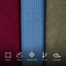 Cargar imagen en el visor de la galería, Pack 3 Playeras Premium Cuello Henley Estilo Waffle, 123-CA-3
