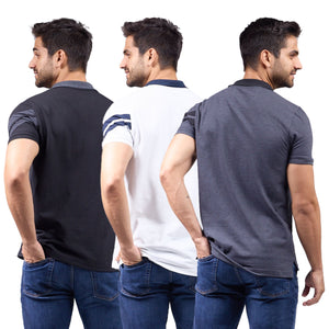 Paquete de 3 Playera Polo Premium Algodon-Licra - 407-3