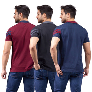 Paquete de 3 Playera Polo Premium Algodon-Licra - 407-3
