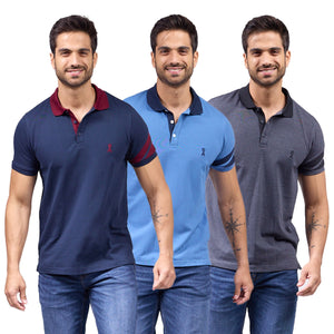 Paquete de 3 Playera Polo Premium Algodon-Licra - 407-3