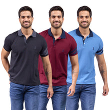 Cargar imagen en el visor de la galería, Paquete de 3 Playera Polo Premium Algodon-Licra - 407-3
