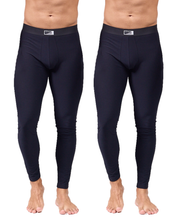 Cargar imagen en el visor de la galería, Pack 2 Pantalones Térmicos Premium Hombre Algodón-Modal-Elastano, Afelpado Polar, Protección UV. MOD 1001
