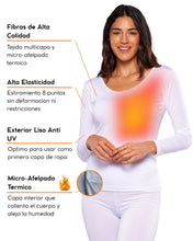 Cargar imagen en el visor de la galería, Pack 2 Playeras Térmicas Premium Dama Algodón-Modal-Elastano, Afelpado Polar, Protección UV. MOD 1007 - Alfani 
