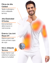 Cargar imagen en el visor de la galería, Pack 2 Playeras Térmicas Premium Hombre Algodón-Modal-Elastano, Afelpado Polar, Protección UV. MOD 1002

