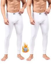 Cargar imagen en el visor de la galería, Pack 2 Pantalones Térmicos Premium Hombre Algodón-Modal-Elastano, Afelpado Polar, Protección UV. MOD 1001
