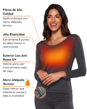 Cargar imagen en el visor de la galería, Pack 2 Playeras Térmicas Premium Dama Algodón-Modal-Elastano, Afelpado Polar, Protección UV. MOD 1007 - Alfani 
