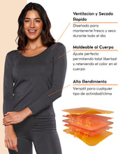 Cargar imagen en el visor de la galería, Pack 2 Playeras Térmicas Premium Dama Algodón-Modal-Elastano, Afelpado Polar, Protección UV. MOD 1007 - Alfani 
