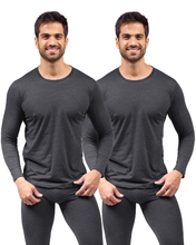 Cargar imagen en el visor de la galería, Pack 2 Playeras Térmicas Premium Hombre Algodón-Modal-Elastano, Afelpado Polar, Protección UV. MOD 1002

