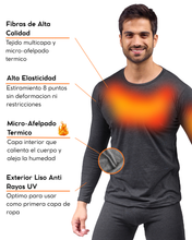 Cargar imagen en el visor de la galería, Pack 2 Playeras Térmicas Premium Hombre Algodón-Modal-Elastano, Afelpado Polar, Protección UV. MOD 1002
