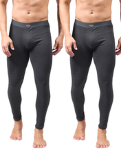 Cargar imagen en el visor de la galería, Pack 2 Pantalones Térmicos Premium Hombre Algodón-Modal-Elastano, Afelpado Polar, Protección UV. MOD 1001
