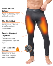 Cargar imagen en el visor de la galería, Pack 2 Pantalones Térmicos Premium Hombre Algodón-Modal-Elastano, Afelpado Polar, Protección UV. MOD 1001
