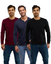 Cargar imagen en el visor de la galería, Pack 3 Playeras Premium Cuello Henley Estilo Waffle, 123-CA-3
