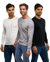 Cargar imagen en el visor de la galería, Pack 3 Playeras Premium Cuello Henley Estilo Waffle, 123-CA-3
